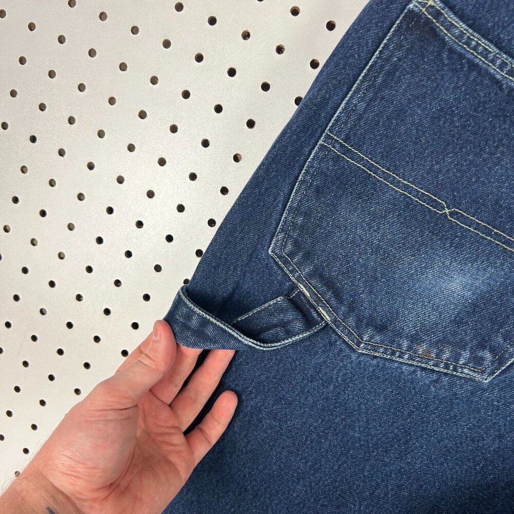 Sean John Carpenter Work Wear Y2K Blue Jeans 38x34 Distressed Wide Leg Baggy - Picture 5 of 9